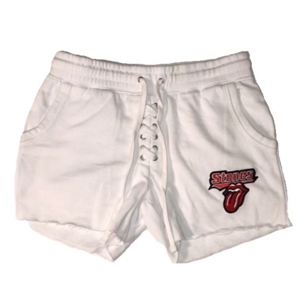 Lace Up Sweatshorts W/ Rolling Stones Logo Patch